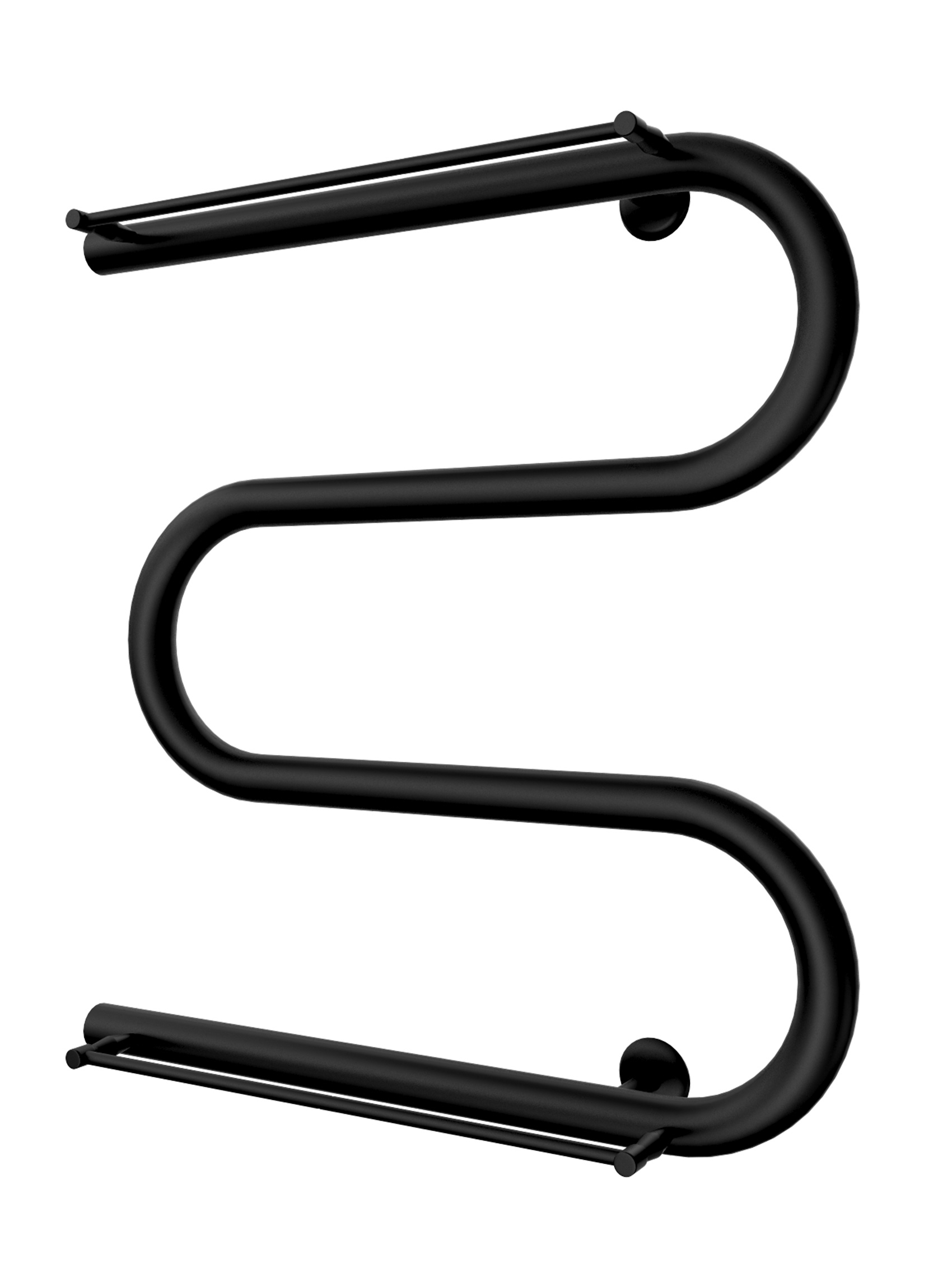 Водяна рушникосушарка Inox Змійка 25 525х500/500 полички (Чорний мат)
