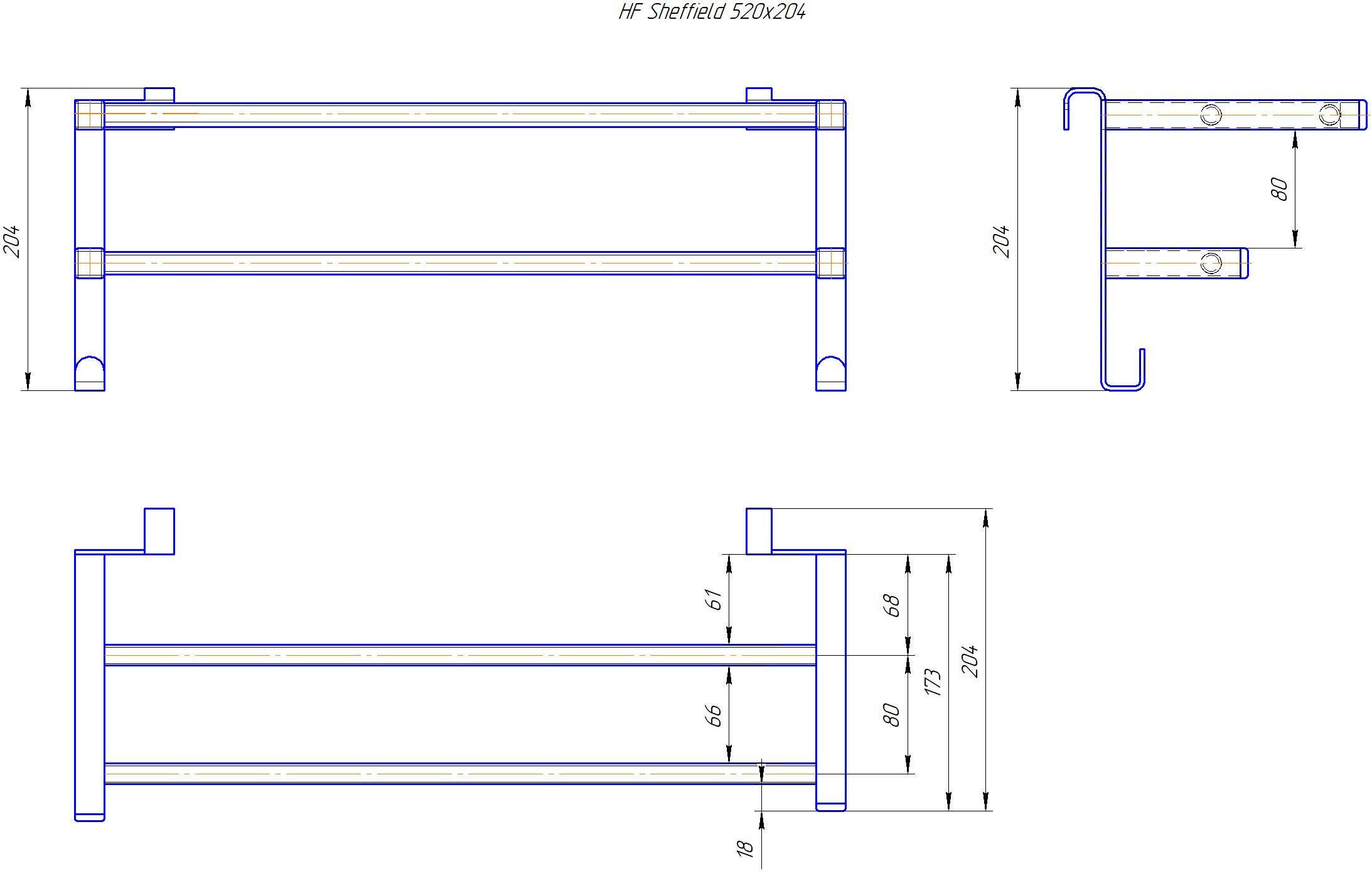 Полиця HF Sheffield 520x204 (білий мат) 5