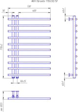 Водяна рушникосушарка Inox Марсель 770х530/50 (Білий мат) 4