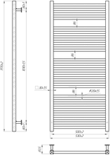 Водяна рушникосушарка Inox Гера 1170х530/500 3