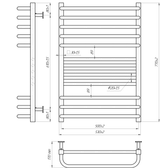 Водяна рушникосушарка Inox Гера-Люкс 770х530/500 4