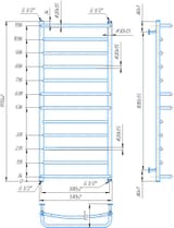 Водяна рушникосушарка Inox Люкс 1170х530/500 4
