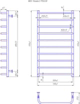 Водяна рушникосушарка Inox Стандарт 970х530/500 4