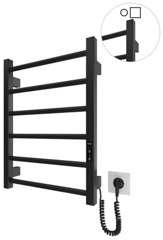 Електрична рушникосушарка HF Leeds 570х430 чорний мат