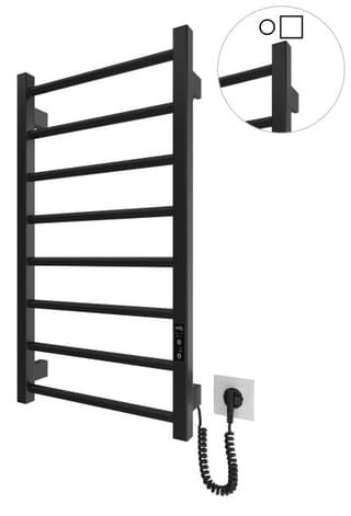 Електрична рушникосушарка HF Leeds 770х530 чорний мат
