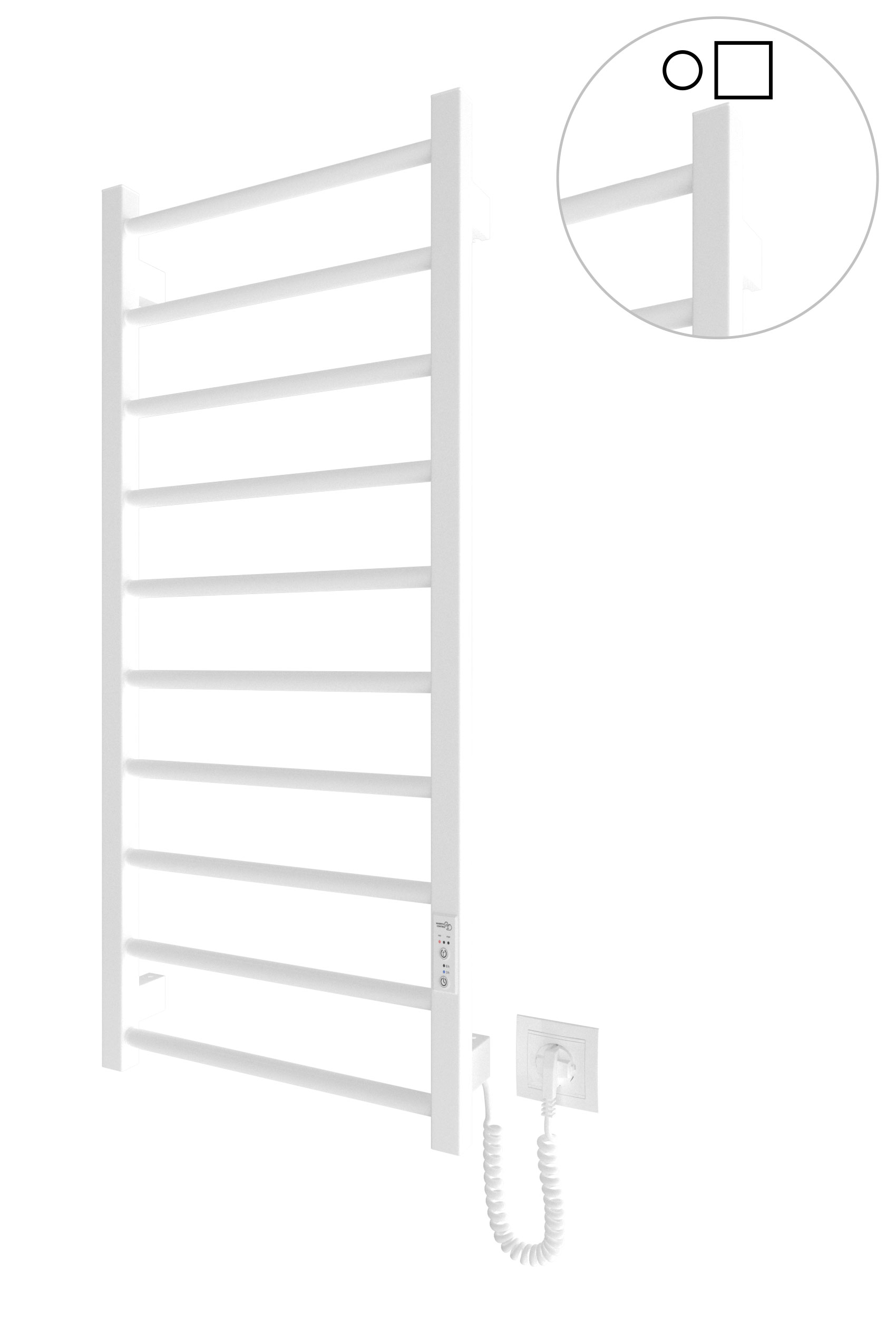 Електрична рушникосушарка HF Leeds 970х430 білий мат