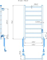 Електрична рушникосушарка HF Leeds 770х430 білий мат TR 3.0 4